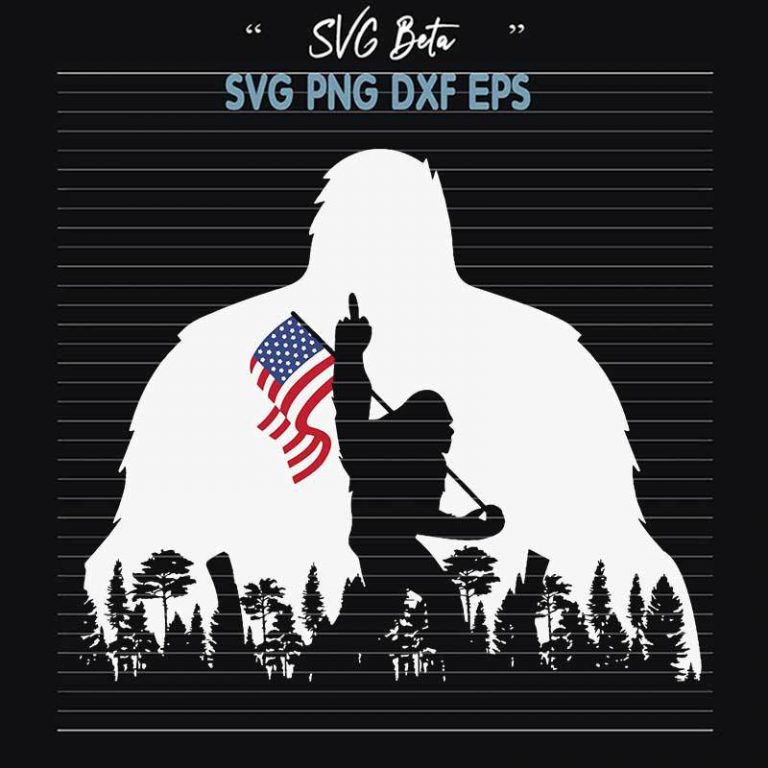 Bigfoot American Flag SVG Bigfoot SVG American Flag SVG PNG DXF