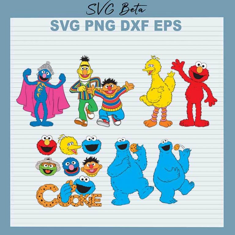 Sesame Street Characters SVG Sesame Street SVG Sesame Street Characters Bundle SVG PNG DXF Cut