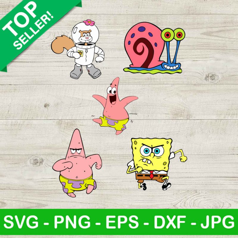 Spongebob Squarepants Bundle Svg Patrick Star Spongebob Svg Spongebob