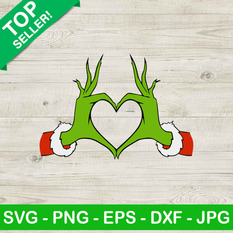 Merry Grinchmas Teacher SVG Grinch Hand Holding Ornament SVG Grinch