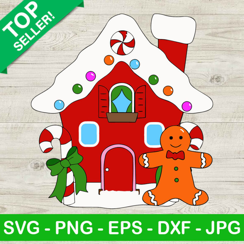 Christmas Gingerbread House Svg Gingerbread Svg Red Gingerbread House Svg