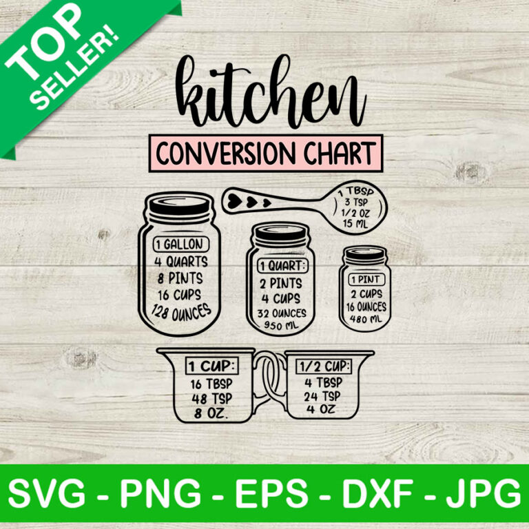 Kitchen Conversion Chart Svg Kitchen Measurements Svg Kitchen