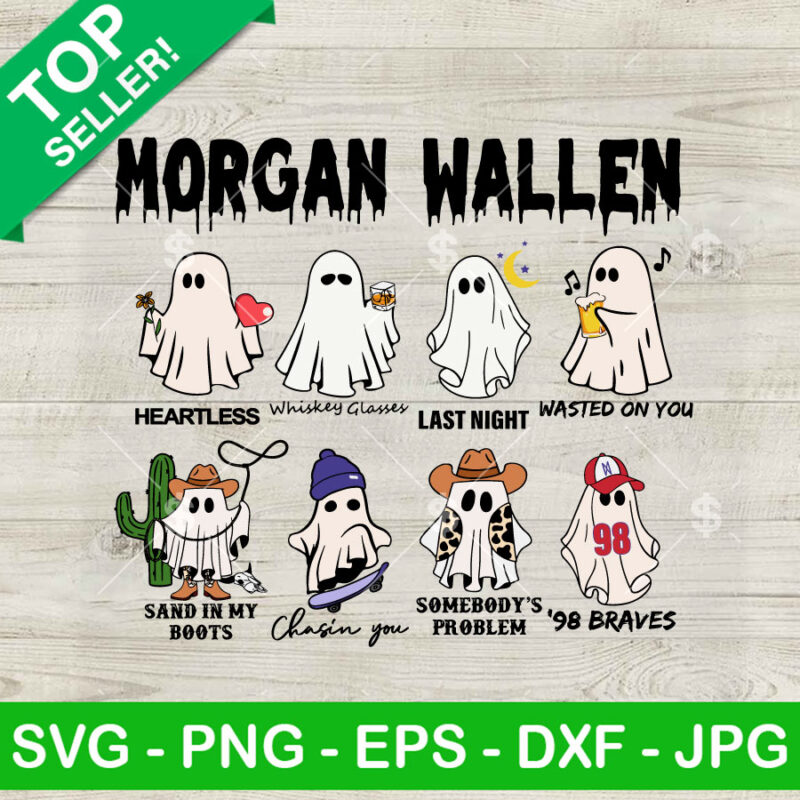 Morgan Wallen Cute Ghost Track List Svg Morgan Wallen Cute Halloween