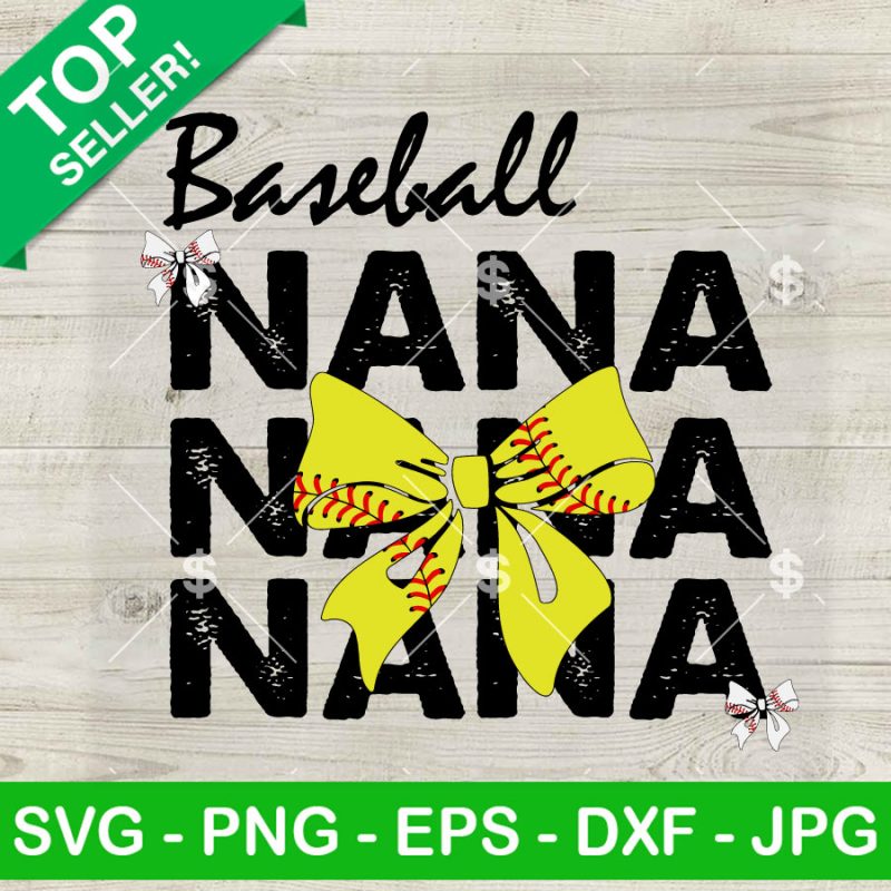 Baseball Nana Sport Bow Svg Baseball Nana Svg Sport Nana Svg Mother