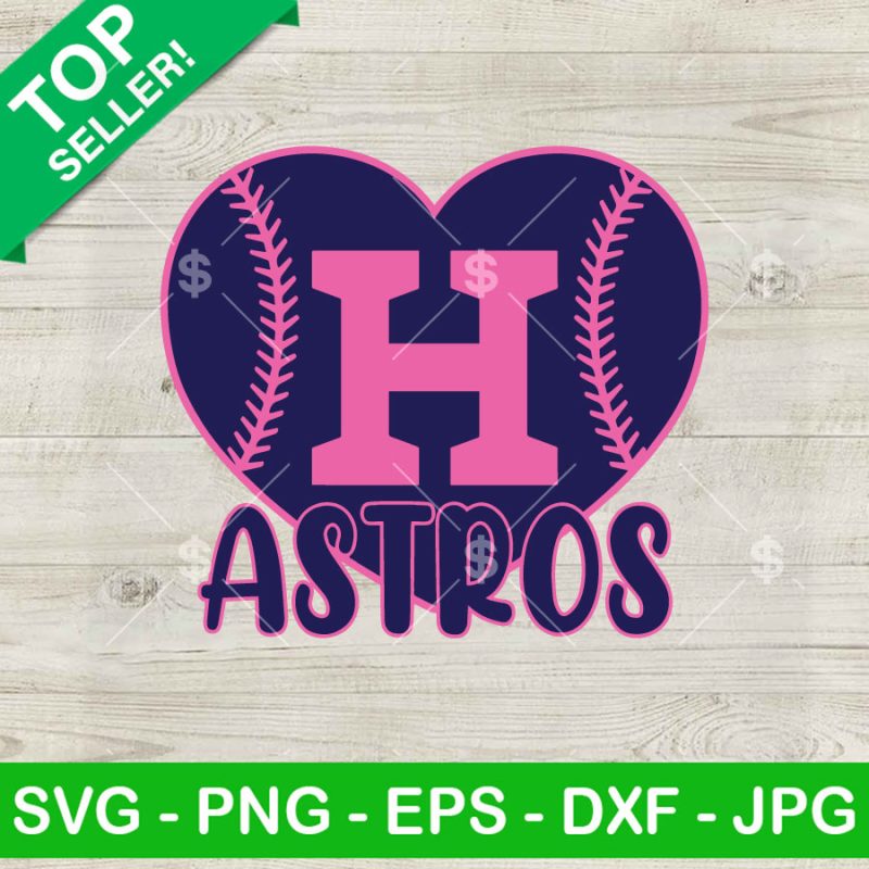 Houston Astros Heart Stitch Baseball SVG Houston Astros Baseball SVG