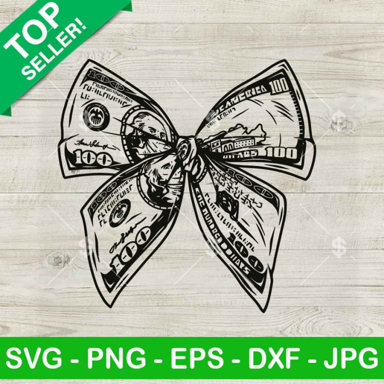 Dollar Money Bow Tie SVG Ribbon Bow SVG USD Dollar SVG Cut File Cricut