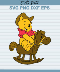Pooh ride horse svg