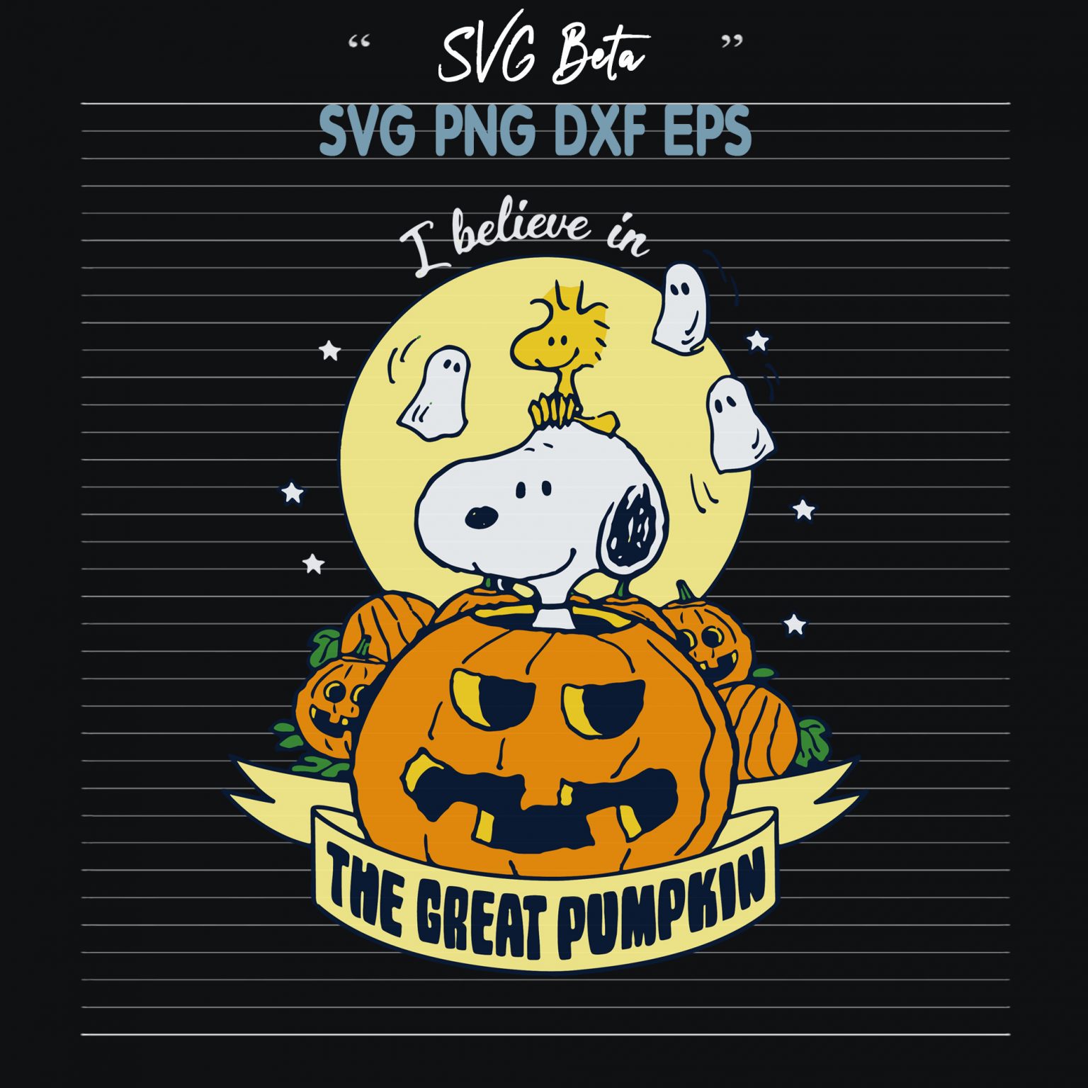 Snoopy halloween the great pumpkin SVG cut file for cricut craft products