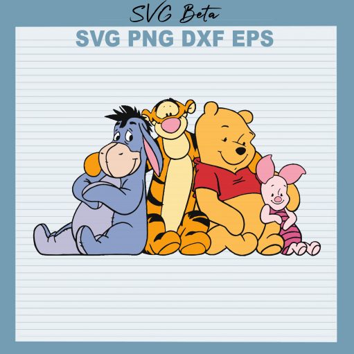 Winnie the Pooh friends SVG cut files for cricut, Eeyore piglet tiger svg for cricut and handmade items
