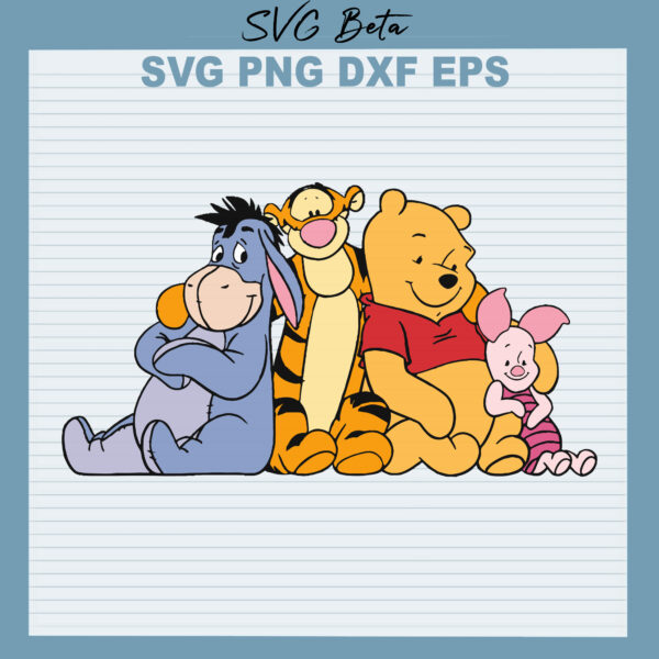 Winnie the Pooh friends SVG cut files for cricut, Eeyore piglet tiger svg for cricut and handmade items