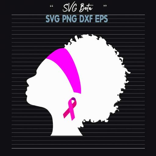 Breast cancer black woman svg