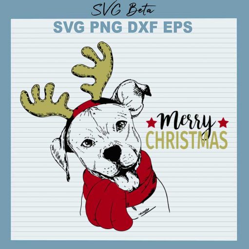 Dog merry christmas svg