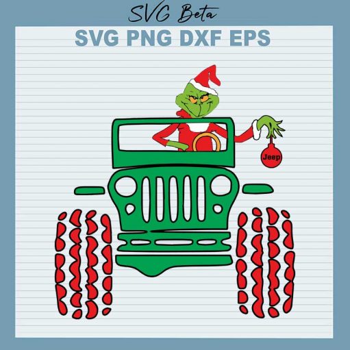 Grinch christmas jeep svg