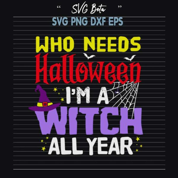 Witch all year svg