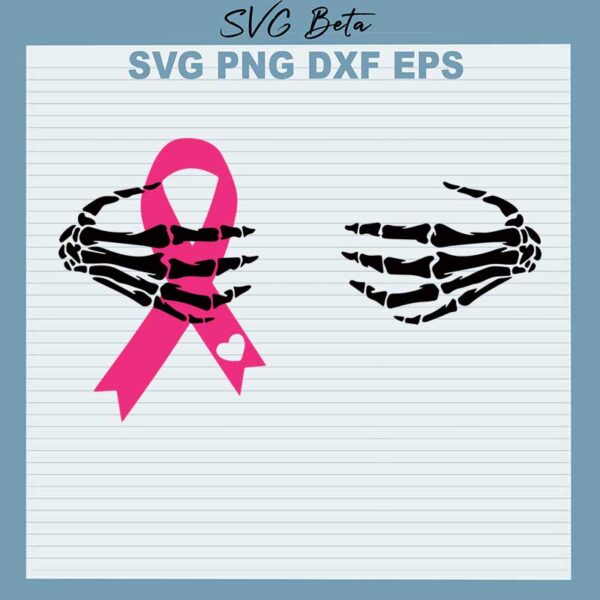 Breast Cancer Skeleton Hands svg