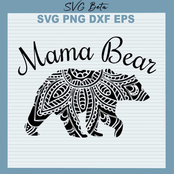 Mama bear mandala svg