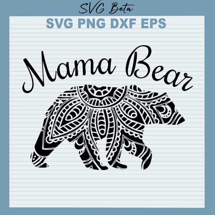 Mama bear mandala svg