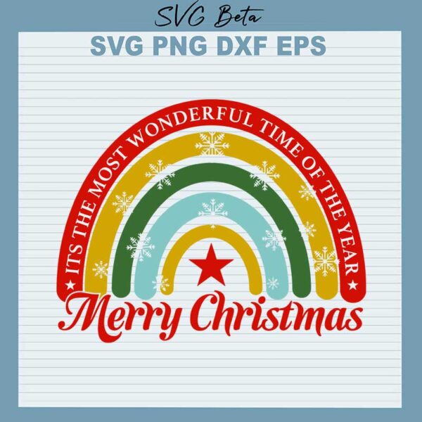 Merry christmas rainbow svg