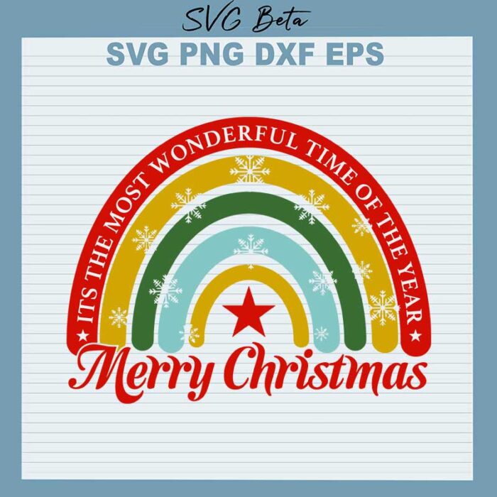 Merry christmas rainbow svg