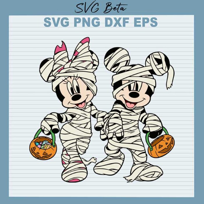 Mickey and minnie halloween svg