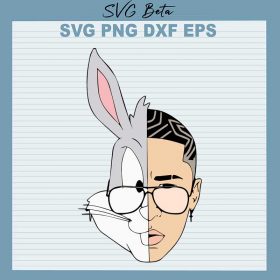 Bad bunny svg cut files for silhouette studio handmade products