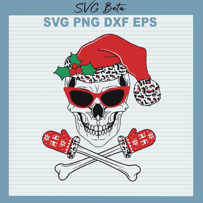 Christmas skull svg