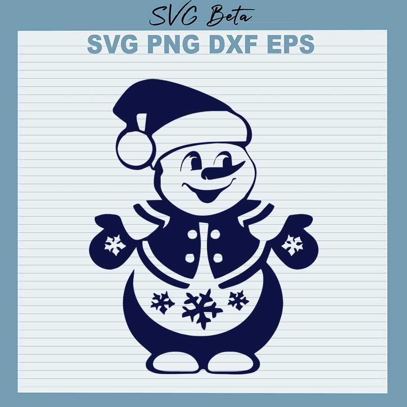 Snowman cute svg cut files for silhouette studio handmade craft