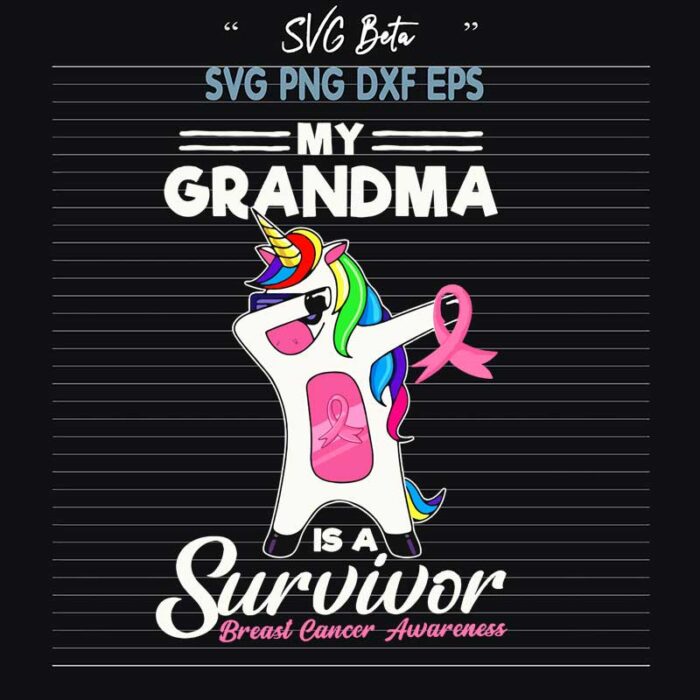 Unicorn breast cancer svg