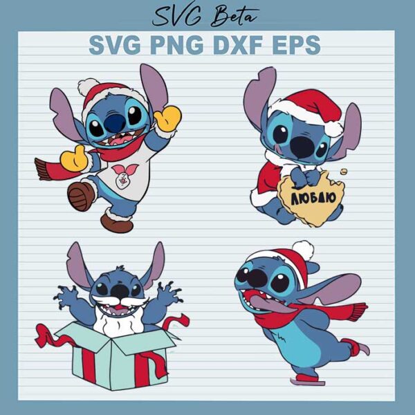 Stitch christmas santa svg