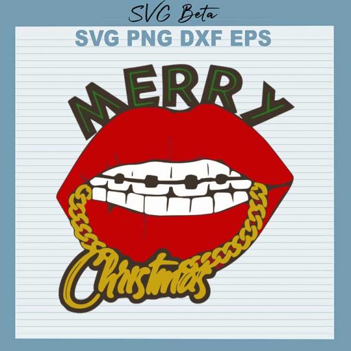 Lips merry Christmas lips svg