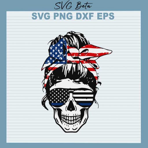 Skull mom american svg