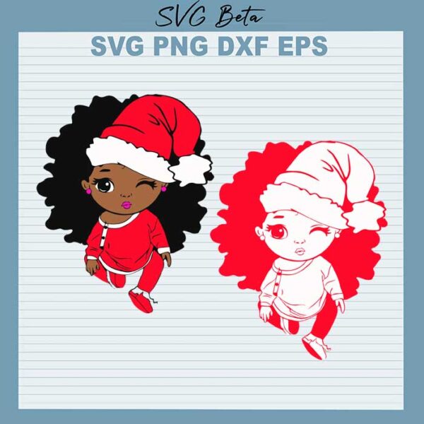 Black baby santa svg