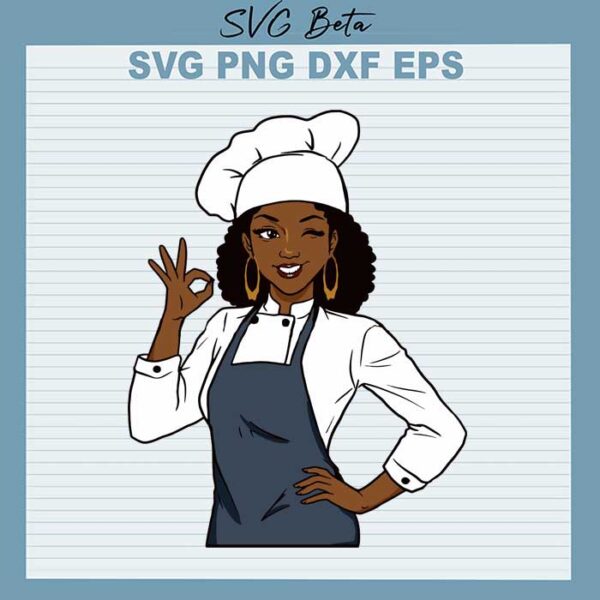 Black woman chef svg