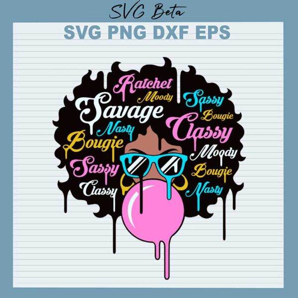 Black girl blowing bubbles svg