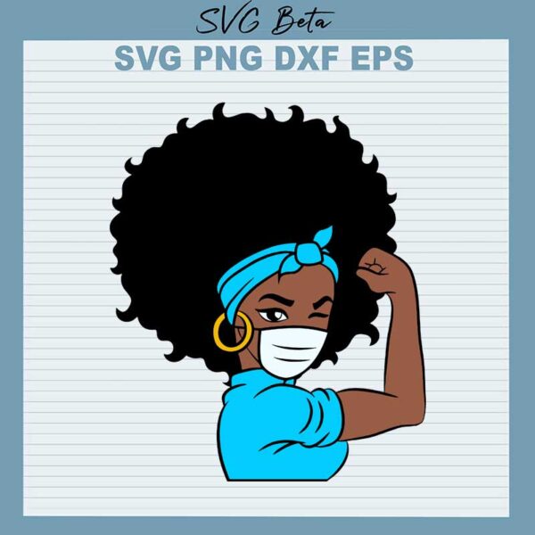 Black woman mask svg