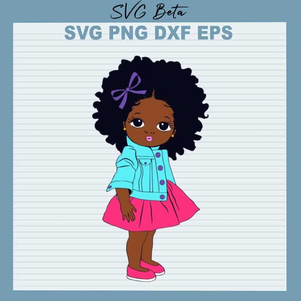 Black little girl svg