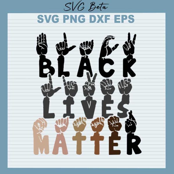 Black live matter hand sign svg