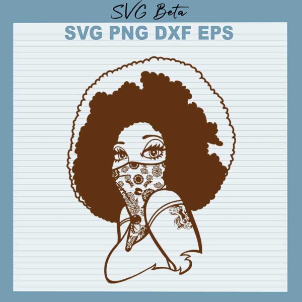 Black afro women svg