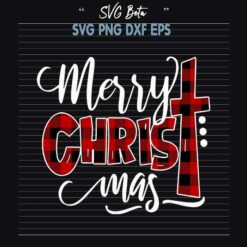 Merry Christmas with cross svg