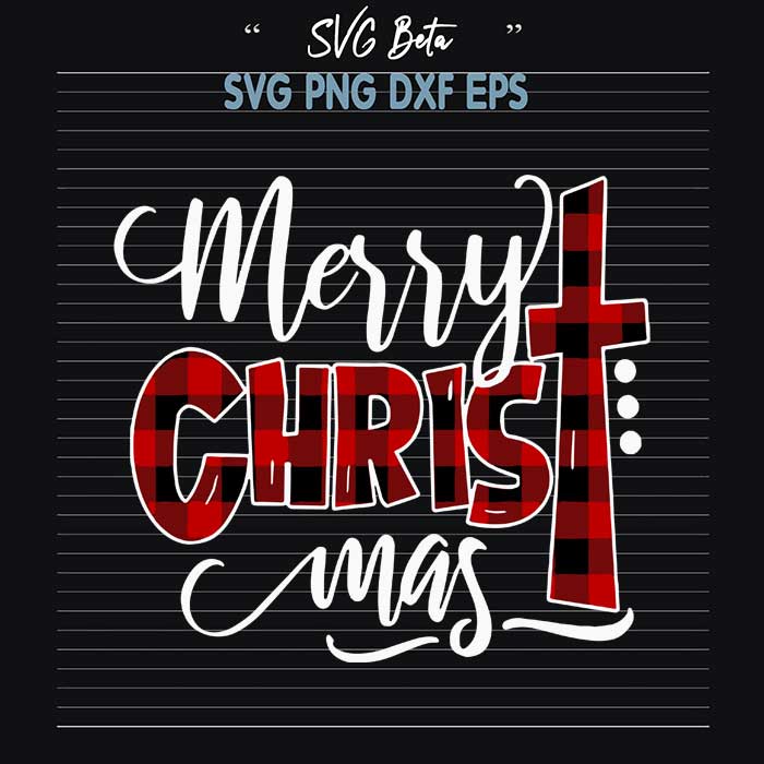 Merry Christmas with cross svg cut files cricut silhouette studio craft