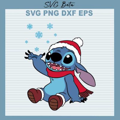 Lilo Stitch Santa SVG cut file for handmade cricut products