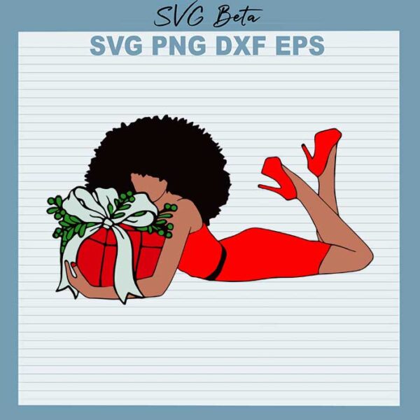 Black girl merry christmas svg