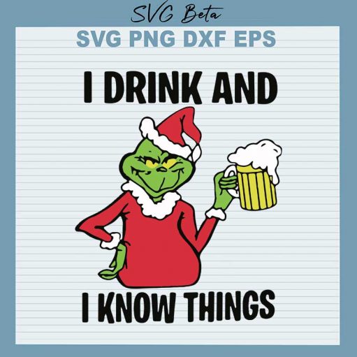 Grinch drink beer SVG cut file for t shirt craft and handmade products