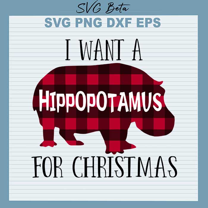 Download Hippopotamus christmas SVG cut file for t shirt craft and ...