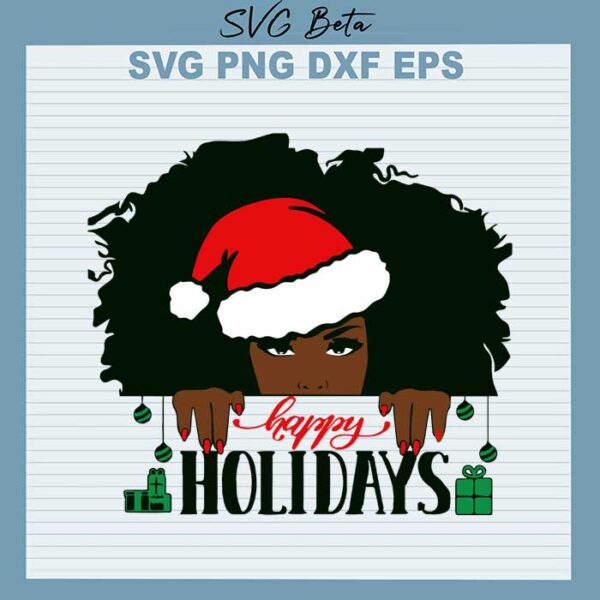 Christmas black girl holiday svg