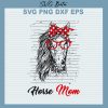 Horse mom with bandana svg