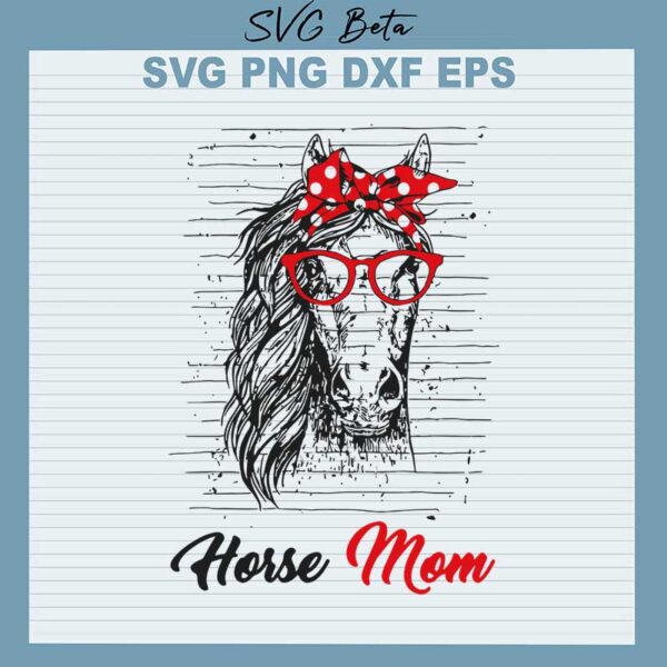 Horse mom with bandana svg