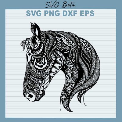 Horse boho mandala SVG cut file for t shirt craft and handmade products