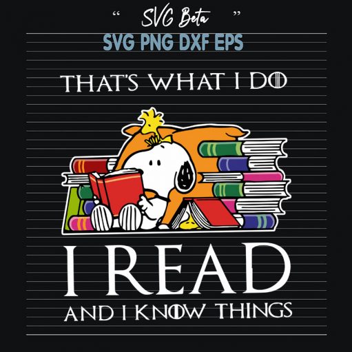 Snoopy reading and knowthing svg