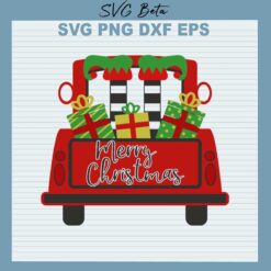 Merry Christmas red truck